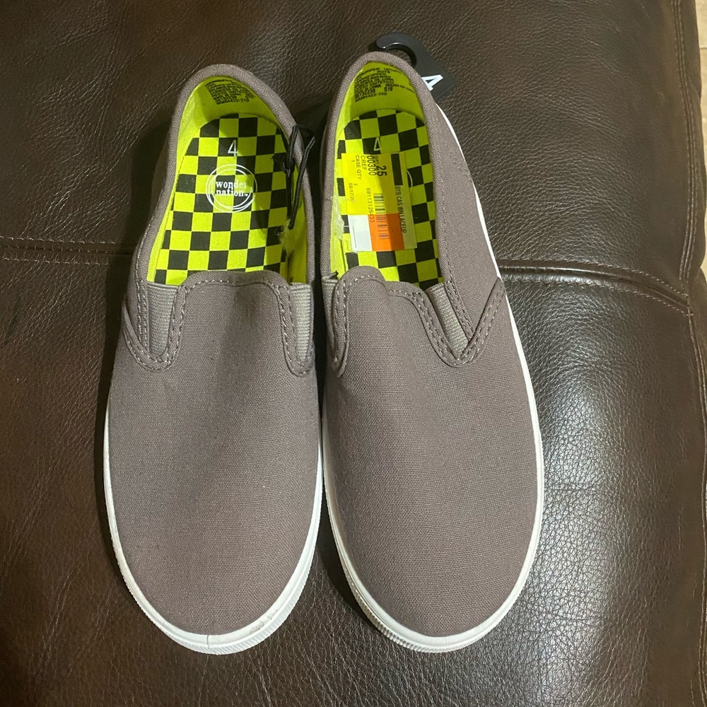 New Wonder Nation Canvas Grey Slip On Shoes